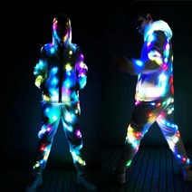 스토비투 LED 네온 발광 점퍼 후드 옷 바람막이 의상