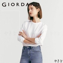 지오다노_평촌_ [여성] 깔끔한 터치감의 저지원단으로 제작된 기본핏의 긴팔티