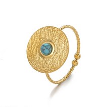 아쿠아마린반지 3월 탄생석 별자리 반지 GATTVICT 여성용 골드 컬러 천연석 멋진 반지 빈티지 터키석 스테