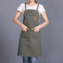 앤써핏 데님 공방 카페 바리스타 방수 앞치마, 카키