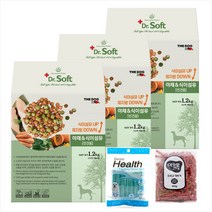 더독 닥터소프트 사료 1+1 1.2kg 3kg 노령견 소프트사료 + 간식 기획세트, (1+1+1)야채 다이어트 전견 1.2kg + 네코캔
