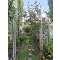 정원 가든아치 단독주택 꾸미기 유럽 의 철제 아치 꽃 랙 아치형 장미 등나무 야외 안뜰 빌라 클레 마티스 브래킷, [04] 오래된 녹색 문 포함 자리 청구 가능 열심히, [01] 큰