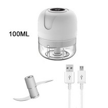 마늘까는기계 마늘 슬라이서 박피기 미니 전기 마늘 다지기 USB 충전 100/250mL 칠리 생강 야채 기계 주, 02 White 100ML