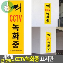 세로형 대형 CCTV녹화중 팻말 주차장 경고표시 표지판