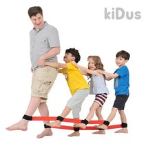 유아체육교구 체육 협동놀이 지네발 릴레이게임-4인용, 블루