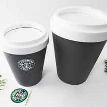 스타벅스 휴지통 사무실 쓰레기통 사무용 인테리어 원형 사각 5L 9L, 사슴 휴지통, 화이트