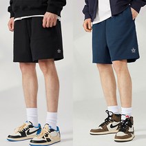 [뉴센] 1+1 여름 남성 트레이닝 반바지 5부 빅사이즈 트레이닝복 츄리닝 자수 2장묶음