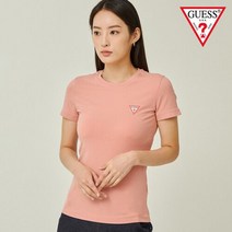 게스 여성 미니 삼각로고 반팔티 YN2K9001