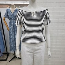 해리앤 DP01 세라 숄 카라 단가라 반팔 니트 HOSP7727