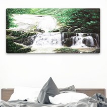 부자되는 그림 폭포액자 풍수그림 3종 재물운 성공운 사업운 작가그림, 이단폭포