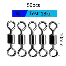 50 PCS 낚시 회전 볼 베어링 롤링 솔리드 링 Carabiners 후크 커넥터 스냅 핀 잉어 태클 세트, 01 Size1 (19mm 44kg)