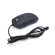 유형 C 유선 USB C 마우스 게임 마우스 인체 공학적 블루 RGB 라이트 2400 DPI 6 Windows PC Laptop 게이머 마우스 용 버튼