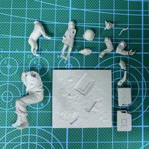 저울1:35 스케일 다이캐스팅 수지 피규어 조립 모델 키트 2 차 세계 대전 미국 및 마이크로 장면 레이아웃, 01 Unpainted