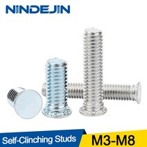 NINDEJIN-셀프 클린칭 스크류 스터드 압력 리벳 아연 도금 304 스테인레스 스틸 M3 M4 M5 M6 M8 FH/FHS 플러시 헤드, [03] M5 30pcs, [09] 25mm, [01] 304 STAINLESS STEEL