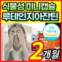 [식물성 미니 캡슐] 루테인 지아잔틴 루태인 뉴테인 뷰테인 루테린 제아잔틴 베타카로틴 침침한 흐릿한 뻑뻑한 건조한 눈 노화 노안 황반색소밀도 감소 보호 건강 도움 + 알 약 케이스, 2개월 / 1개
