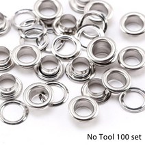 아일렛 버튼 그로멧 키트 그로멧 설정 도구 금속 수선 의류 신발 가방 가죽 공예 DIY 장식 50/100세트, 100세트 실버