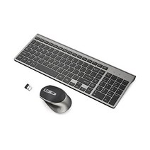 무선 키보드 마우스 콤보 J JOYACCESS PC Windows 컴퓨터 노트북 데스크탑 Chromebook Mac-Grey용 인체공학적 및 세트, 회색