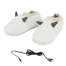 사무실 발 난로 보온 난방 히터 전기 통기성 usb 따뜻한 커버 내구성 난방 슬리퍼 따뜻한 야외 여행용으로 편안한 안전, 하얀, l