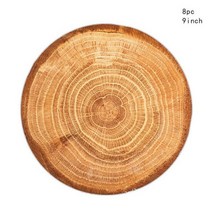 재미 있은 8 개 나뭇결 식기 일회용 종이 컵 접시 냅킨 나무 숟가락 해피 우드랜드 생일109959, 2