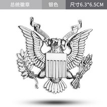 자동차 창의적인차량용품 미국에 붙인 독수리 개성적인 엠블럼, T02-미국 대통령 휘장(은색)