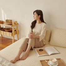 스너그홈 천연라텍스 매트리스 토퍼 라지킹 베이지 5cm