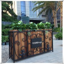 철제 심플 모던 방부목 꽃꽂이 탄화목 화분칸막이 카페외부 녹식 가드레일 분재거치대, 01. 중간, 05. 특정 로고에 대해서는 고객 서비스에 문의하십시오