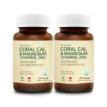 (1+1) 캐나다 6개월분 코랄칼슘 비타민D 아연 마그네슘 망간 산호칼슘 글루코사민, 단일속성