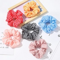 수스다 체크무늬 곱창끈 머리끈 헤어끈