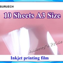 A3 크기 (297x420mm) 10Pcs 잉크젯 또는 레이저 프린터 투명도 브랜드 새 인쇄 필름, 01 Inkjet A3 Size