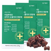 펫생각 데일리케얼 리얼 루테인 강아지 눈물자국 영양제 120g x 60정, 리얼 루테인 3박스 (180일분)