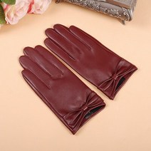 여성 가죽 장갑 겨울 방한 기모 털 운전 벙어리 진짜 블랙 정품 염소 패션 나비 매듭