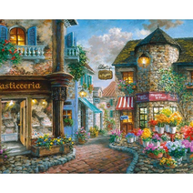 votgl 주얼리 십자수 DIY 세트 블랙 메탈 프레임 풍경 동물 꽃 인물 40x50cm, 058 풍경