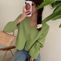 코코블랑 여성용 그리너리 크롭 자켓