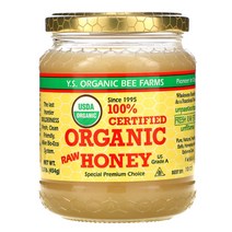 옵션확인필수Y.S. Eco Bee Farms 100% 공인 유기농 생꿀 1.0 lb(454 g), 1 파운드
