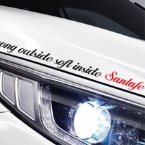 싼타페DM 흘림체 로고 슬로건 데칼 스티커 차액세서리, 대형, 그레이