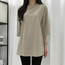 티데일리 여성용 베이직 7부 라운드넥 티셔츠