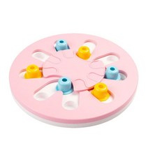 Zhijing 애완 동물 개 훈련 장난감 교육 퍼즐 그릇 개밥 디스펜서 게임 장난감(Pink), 분홍색