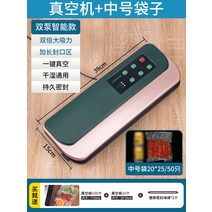 진공포장기 업소용 가정용 사용 건식 진공 기계 이중 및 신선 자동 소형 백 대피 완전 씰링 플라스틱 유지 식품 포장 습식, 07 스마트 더블 펌프/그린 미디엄