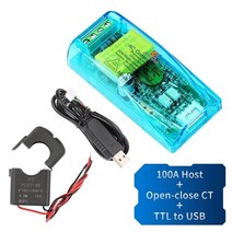전기요금측정기 최신 버전 TTL ModbusRTU 전력 에너지 와트 미터 AC 220V 100A 전기 볼트 앰프 PF 주파수 K, [05] 100A Open CT USB