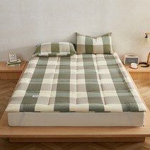 4cm토퍼 매트 사계절 극세사 양면 토퍼, Green