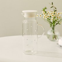 모던하우스 L 하얀작은꽃 내열 유리물병, 혼합색상, 1100ml