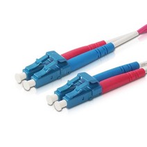 랜스타 OM4 광 점퍼코드 10G LC-LC DUPLEX LSZH 난연 케이블 1M 퍼플 LS-OM4-LCLC-1M
