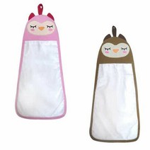 하라홈 아플리케 자수 부엉이 주방타월 핑크 답례용타올 고리타, 단품
