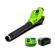 그린웍스 40v 신형엑시얼 충전 블로워 낙엽청소기 충전식 브로워 전동 송풍기 제설기 5Ah1팩