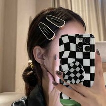 라운드 블랙화이트 럭셔리 타원 물방울 서핑보드 미니 헤어핀 6종