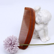핸드메이드 원목 백단 복숭아 나무 빗 4종 택1, 촘촘반달(a)