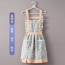 앞치마 여성의 새로운 여름 얇은 가정 주방 요리 캔버스 앞치마 식사 바지 귀여운 공주 허리