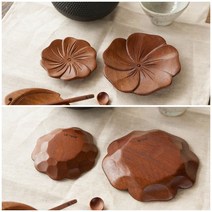 피어몰 과일나무 옻칠 꽃잎 차탁 우드 컵받침 코스터 다도구