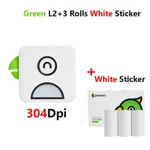 Poooli L2 304 인치 당 점 열 미니 포토 포켓 프린터 무선 모바일 라벨 스티커 안드로이드 IOS Windows 용 4 색, Green 3 Sticker