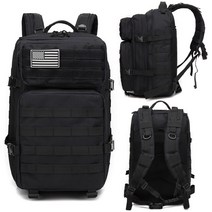등산 배낭 밀리터리 백팩 여행 트레킹 노트북 가방 OBG-MLT3048BK, 블랙